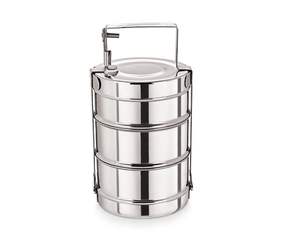 Juego de Loncheras Familiares de Acero Inoxidable de 4 Niveles, Porta Alimentos Hermético con Tapa Abierta - Product Image 3