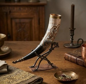 Gobelet à boisson en corne de buffle, récipient à boire traditionnel, artisanal, finition naturelle, design durable et élégant - Product Image 5