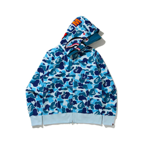 Blue Camouflage Hooded Zipper Sweatshirt <b>Men</b> Casual Knitted Regular Fit Spring Wear - Product Image 2