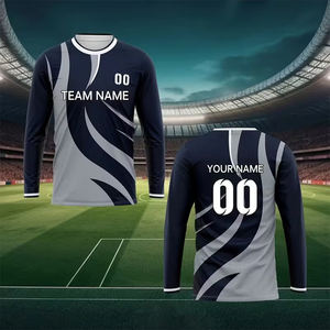 Camisetas de Manga Larga con Cuello en V para Hombre, Sublimación Completa, Impresión 3D, Diseño y Talla Personalizados, 100% Poliéster Transpirable - Product Image 4