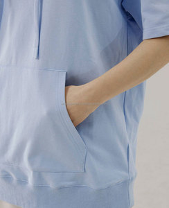 เสื้อฮู้ดคอกลมสำหรับผู้หญิงเสื้อฮู้ดแบบถักสีพื้นพิมพ์ลายโลโก้แบบธรรมดา - Product Image 5