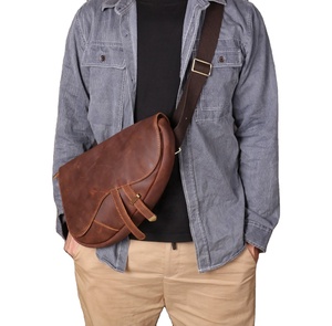 Premium Quality Anti-Theft Fashion Genuine Leather <b>Chest</b> Bag Crossbody Shoulder Bag for Men Latest Model - Product Image 1