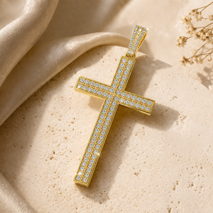 จี้พระเยซูทรงกางเขนประดับเพชรโมอิสซาไนต์ชุบโรเดียมเงินแท้ 925 สไตล์ฮิปฮอปสุดเทรนดี้ ของขวัญสำหรับทุกเพศ - Product Image 2