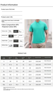 Polo CVC à manches courtes pour homme, col rabattu, grande taille, broderie personnalisée du logo, prix usine Chine Bangladesh, OEM - Product Image 6