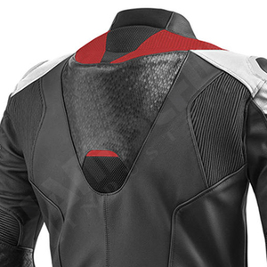 Chaqueta de Motocicleta de Cuero para Hombre, Manga Larga, con Bloques de Color, Transpirable, Resistente al Viento, Teñida, Protectora, para Adultos - Product Image 4