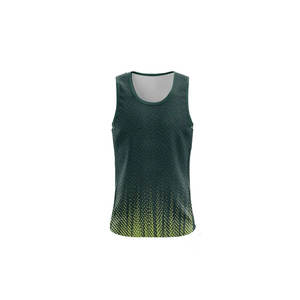 Débardeur de course pour hommes personnalisé respirant séchage rapide maille all-Over Dye Sublimation impression méthode de tissage tricoté - Product Image 2