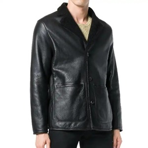 Men's Genuine Leather <b>Jackets</b> Zipper Fashion Out Wear Stand Collar Men's Leather <b>Jackets</b> - Product Image 1
