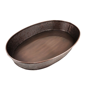 Handmade Copper Oval Food Serving <b>Tray</b> For Home Hotel And Restaurant Use Tabletop Snacks & Drinks Serving <b>Trays</b> - Product Image 5