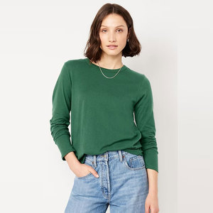Nuevo Diseño, Mangas Largas, Corte Regular, Ajuste Delgado, Estilo Vintage, Personalizado, Liso, Ropa de Moda, Transpirable, 100% Algodón, Camiseta de Manga Larga para Mujer - Product Image 2