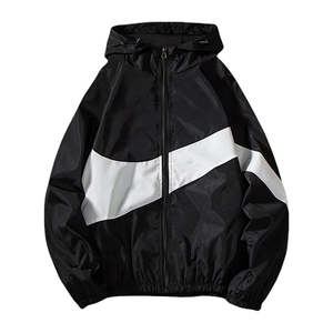 Sweat à capuche zippé oversize vintage pour homme, color block, coupe-vent, streetwear, personnalisable, doux à l'intérieur, pour usage quotidien - Product Image 1