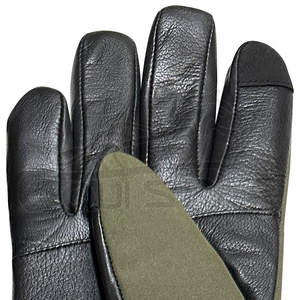 Guantes de Cuero Verde Oliva con Palma Negra, Forro Suave, Puño Acanalado, Largura hasta la Muñeca, para Uso en Exteriores en Invierno, Estilo Sencillo, Guantes de Seguridad para Caza - Product Image 5