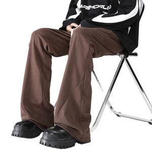 Nouveau design de pantalons de survêtement évasés en coton épais de qualité supérieure avec logo personnalisé pantalons évasés à cordon pour hommes 2026 - Product Image 3