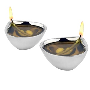 Calidad y hecho de 100 por ciento de acero inoxidable Pooja Diya Set Acero inoxidable multicolor Paquete de 6 Tiene exportación - Product Image 1