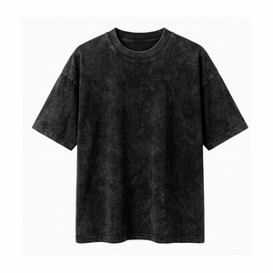 T-shirt 100% polyester/coton de haute qualité, effet délavé, style streetwear hip-hop, logo personnalisé, séchage rapide, écologique - Product Image 1