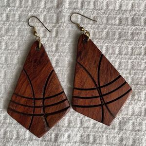 Boucles d'oreilles pendantes africaines en bois pour femme, faites à la main, personnalisées, légères, pour fêtes, usage quotidien et occasions festives, bijoux fantaisie - Product Image 3