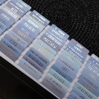 Onglets de Bible personnalisés laminés avec gaufrage à chaud doré, autocollants de suivi pour l'étude biblique, onglets de chapitre de Bible bleus
