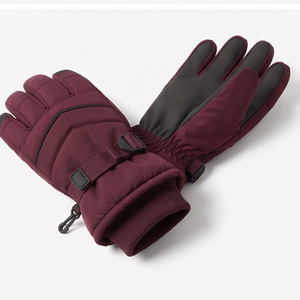 Burgundy Winter Ski New Style Fashionable Winter Ski <b>Gloves</b> Snow Windproof Outdoor Sports Skiing Five Fingers Ski <b>Gloves</b> For <b>Men</b> - Product Image 6