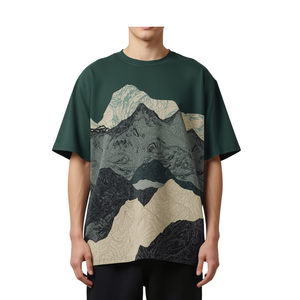 Camiseta de sublimación para hombre con estampado de montaña, estilo oversized, para actividades al aire libre - Product Image 3