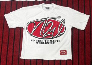 Custom Vintage Regular Fit Knitted 100% Cotton Eco-Friendly Short Sleeve Street Style Letter Screen Printed T-<b>Shirts</b> for - Product Image 2