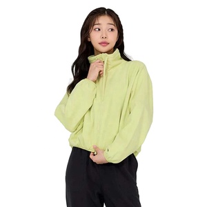 Sweats courts tricotés en coton personnalisable de haute qualité pour femme avec col roulé fermeture éclair classique haut court Design Style décontracté - Product Image 1