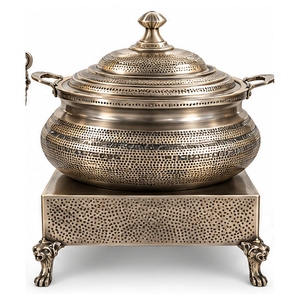 Veylora Royal Design Réchaud de buffet en acier inoxydable avec cadre arqué et chauffe-plat suspendu, durable et écoresponsable, pour usage festif, ensemble de couverts - Product Image 3