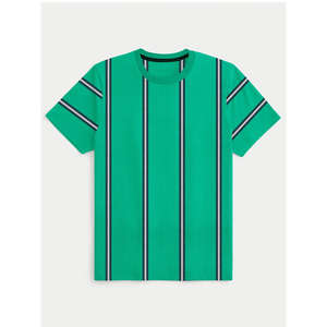 Camiseta de Cuello Redondo para Hombre, Estilo Deportivo, Color Personalizado, Rayas, Corte Regular, 100% Algodón, Secado Rápido, Transpirable y Elegante - Product Image 1