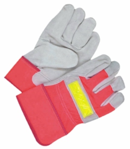 Guantes de Seguridad Industriales de Cuero Vacuno Reforzado de Primera Calidad con Dorso Fluorescente, Guantes de Trabajo de Goma Canadienses con Certificación CE - Product Image 5