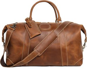 Sac de voyage unisexe moderne et écologique de grande taille avec fermeture éclair, en cuir véritable, imperméable, design personnalisé, qualité supérieure - Product Image 1