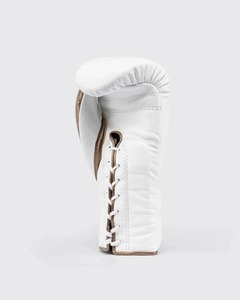 Gants de boxe MMA personnalisés blancs/dorés en cuir pour entraînement en salle avec logo personnalisé unisexe haute qualité MOQ 1 - Product Image 4
