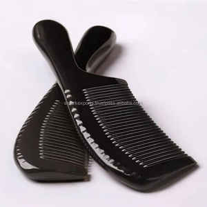 Peine de Cuerno de Búfalo Negro Natural, Dientes Finos, Hecho a Mano, Ecológico, Moderno, Duradero, para el Cuidado Personal en el Hogar, Regalo, Logotipo Personalizado, Color SMARK - Product Image 1