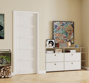 Water-resistant Mold-Proof PVC Finished 40mm Thickness MDF Wooden Hollow Door Panel with Frame Home Office House Entry Room Door - Product Image 4