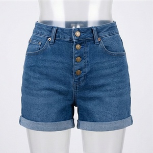 Shorts en jean sexy pour femme, couleur personnalisable, taille haute, mini, respirant, coupe ajustée, taille élastique, fermetures éclair, style string, été - Product Image 1