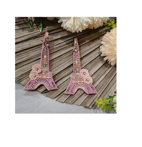 Boucles d'oreilles pendantes artisanales en alliage de zinc avec perles, design personnalisé, élégantes, légères, tendance, bijoux de mode pour femme, idéales pour un cadeau - Product Image 5