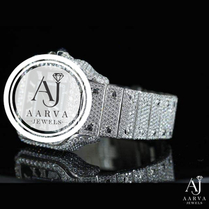 สีทองคำขาวนาฬิกาจักรกลคริสตัล BEZEL สไตล์เพชรสร้อยข้อมือนาฬิกาข้อมือเครื่องประดับหรูหราของขวัญ - Product Image 1