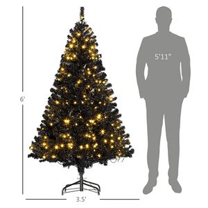 Árbol de Navidad Artificial Preiluminado de 6 Pies (210 cm) con Ramas Realistas y 1000 Luces LED, Decoración Navideña para Interiores - Product Image 3