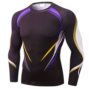 High Stretch Breathable Men's <b>Compression</b> Rash Guard Long Sleeve Athletic Training <b>Shirt</b> UPF50+ Quick Dry <b>Custom</b> <b>Design</b> OEM ODM - Product Image 6