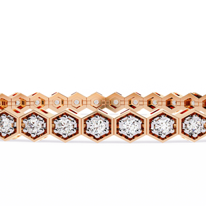 Bracelet en diamant de laboratoire taille brillant rond pour femme, plaqué or, certifié IGI, bijoux de luxe pour fiançailles et mariage - Product Image 6