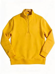Sudadera con cremallera de cuarto de cierre, de felpa, con hombros caídos, extragrande, estilo cropped y boxy, de felpa francesa, para hombre, 100% algodón, venta al por mayor personalizada - Product Image 3