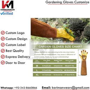 Gants de jardinage en cuir, longueur coude, durables, style classique, pour usage extérieur printemps-automne - Product Image 6