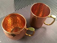 Copper <b>serving</b> mug <b>set</b> premium hammered <b>beverage</b> cups reusable handmade cocktail drink mugs artisan finish - Product Image 2