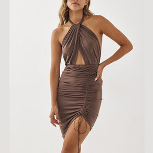 Robe de soirée pour femme, style ODM, taille naturelle, lavable, tissu extensible écologique, doublure interlock, coupe ajustée, mini - Product Image 2