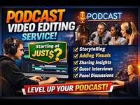 Édition vidéo de podcasts les plus vendus pour les créateurs de contenu avec intégration des sous-titres, compatible avec les réseaux sociaux, disponible à la vente