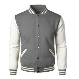 Men Varsity <b>Jacket</b> Long Sleeve Breathable Eco-Friendly Thick Fleece Stand Collar Custom Logo Front Printing varsity <b>jacket</b> - Product Image 1