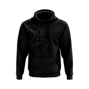 Sweat-shirt à capuche noir pour homme, couleur unie, logo imprimé sur le devant, style décontracté, coupe classique, tricoté, écologique, respirant, 100% coton - Product Image 1