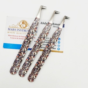 90 Degree Fiber Tip Stainless Steel Solid Eyelash Extensions Tweezers Best Quality Tweezers for <b>Lash</b> Extensions - Product Image 5