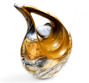 Urnas de Cremación para Adultos con Forma de Lágrima y Corazón, Acabado Colorido Antiguo, para Cenizas Funerarias, Metal, Latón/Aluminio - Product Image 4