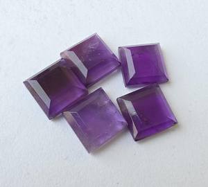 อเมทิสต์ธรรมชาติทรงสี่เหลี่ยมเจียระไนแบบแท็บเล็ต ขนาดมาตรฐานสำหรับทำเครื่องประดับ พลอยหลวม - Product Image 5