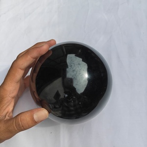 Premium <b>Polished</b> <b>Black</b> Obsidian Crystal Sphere Healing Stone Orb for Feng Shui Meditation Chakra Balancing Home Decoration Gift - Product Image 3