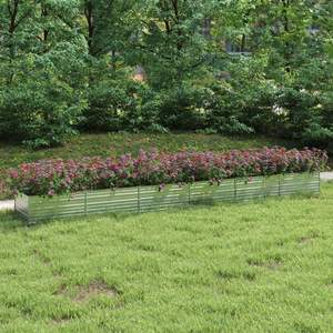 Grand lit de jardin surélevé en acier galvanisé argenté de qualité supérieure - Product Image 1