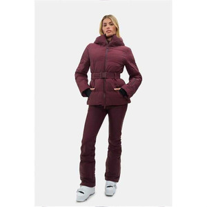 Custom <b>Women</b> Ski Suit Set <b>Waterproof</b> Windproof <b>Puffer</b> <b>Jacket</b> and Slim Pants 2 Piece Snowboard Suit with Hood and Belt - Product Image 1